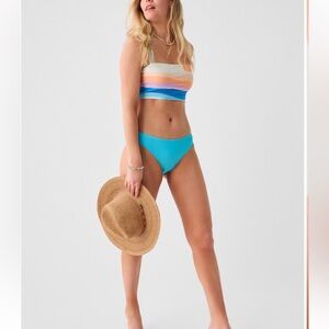 Faherty Seascape bikini bottom in duty-surf spray